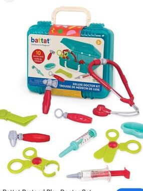 Children's Doctor Playset - Red and Lime Green Pediatric Kit